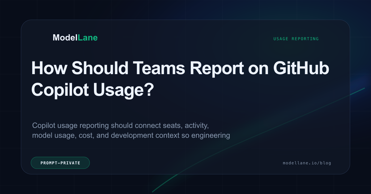 ModelLane explainer card for Copilot usage reporting